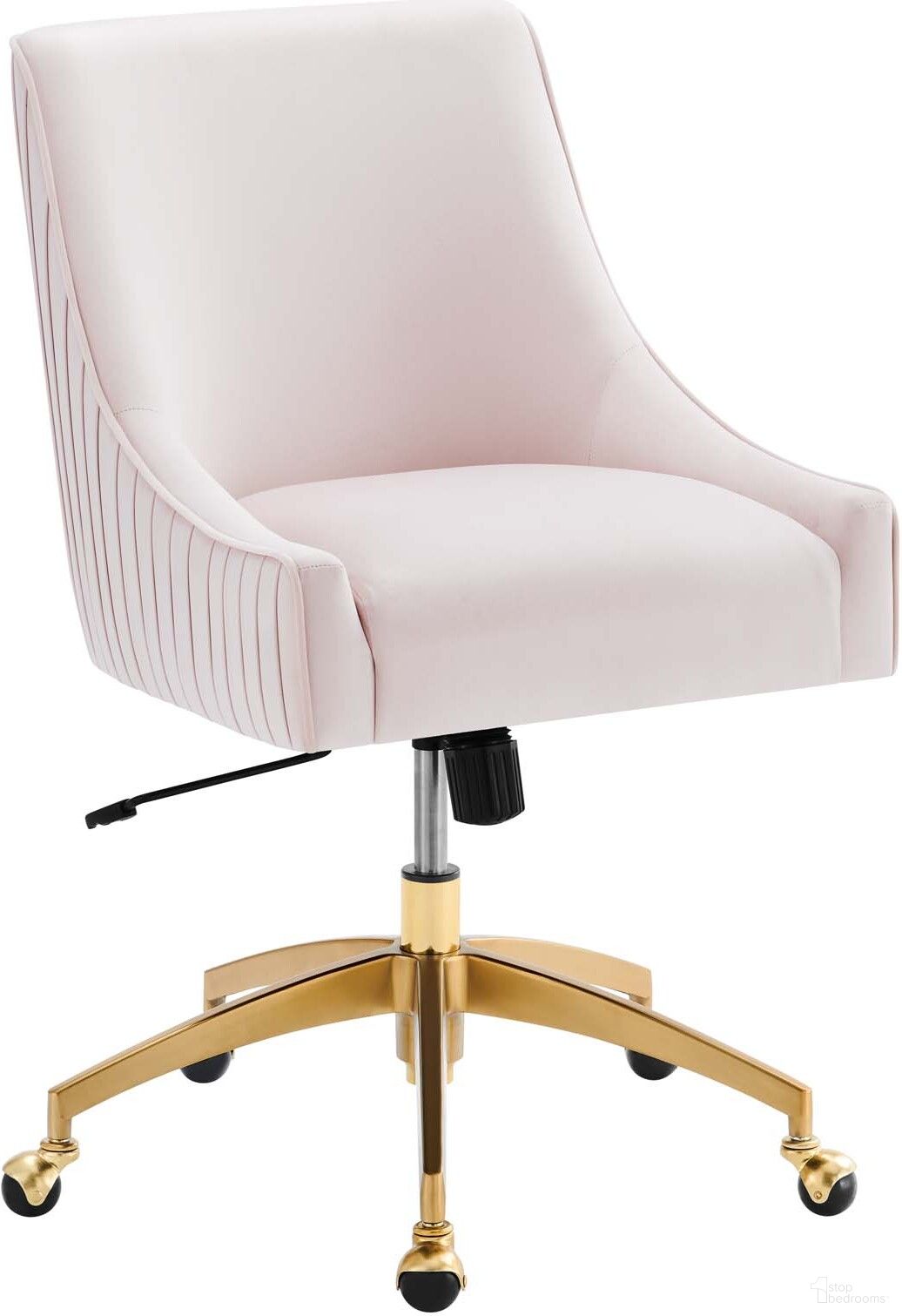Discern Performance Pleated Back Velvet Office Chair In Pink