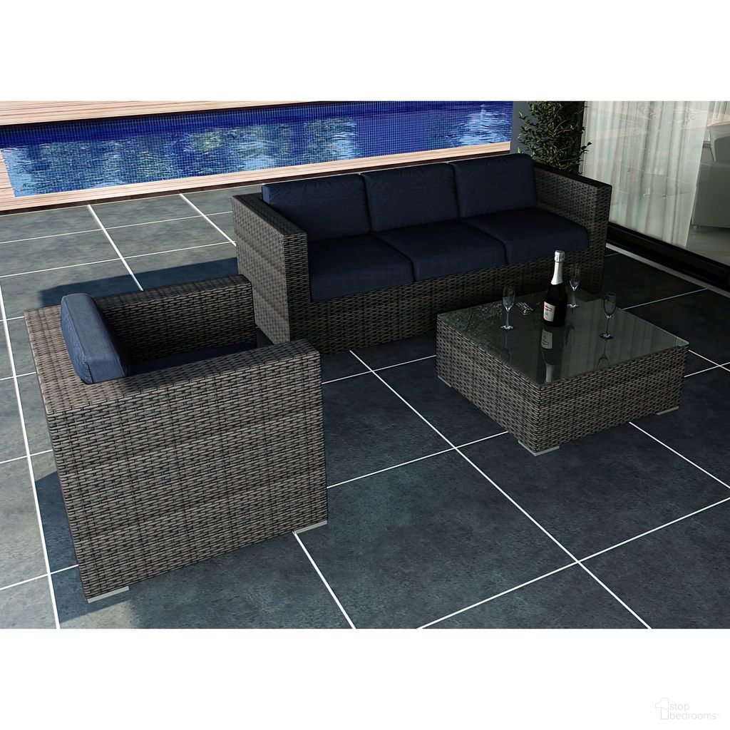 The appearance of District 3 Piece Sofa Set In Spectrum Indigo and Slate designed by Harmonia Living in the modern / contemporary interior design. This spectrum indigo/slate piece of furniture  was selected by 1StopBedrooms from District Collection to add a touch of cosiness and style into your home. Sku: HL-DIS-TS-3SS-IN. Material: Polyethylene.