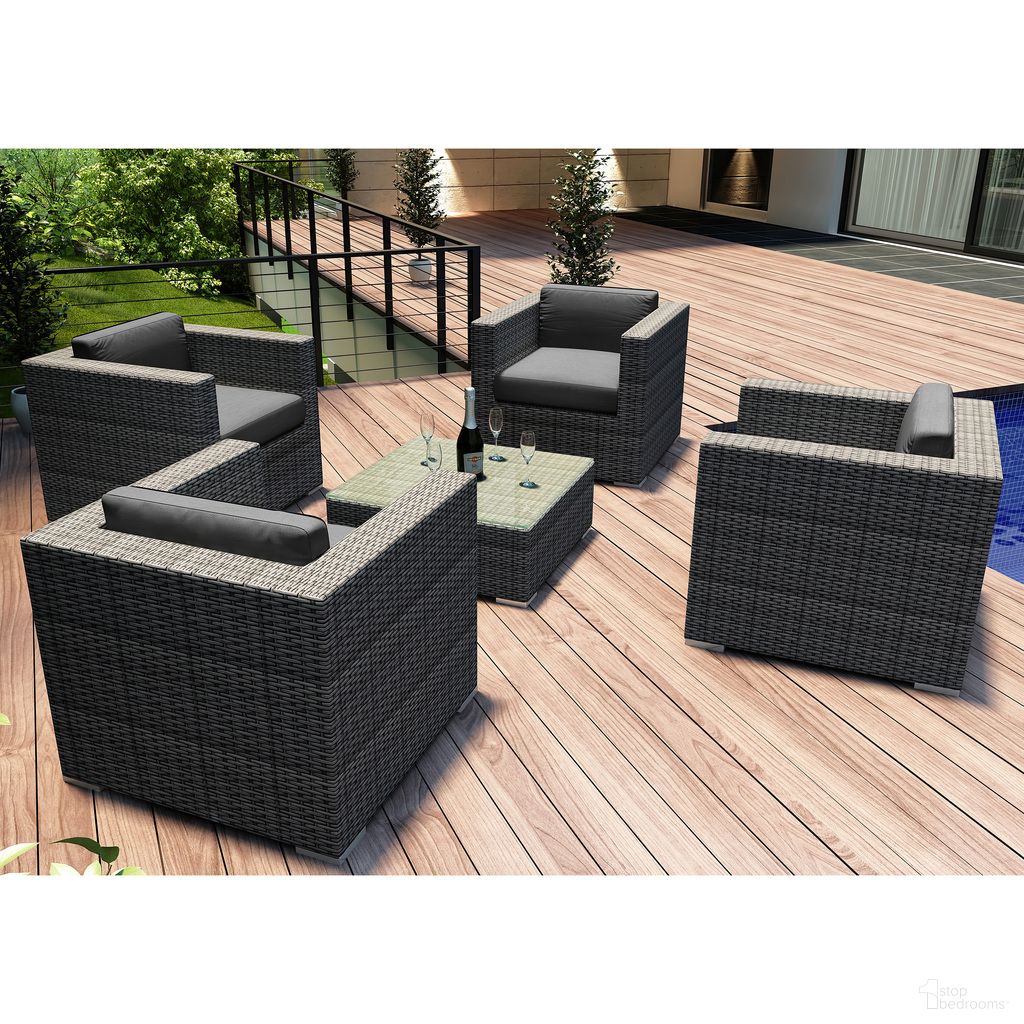 The appearance of District 5 Piece 4-Seat Club Chair Set In Canvas Charcoal and Slate designed by Harmonia Living in the modern / contemporary interior design. This canvas charcoal/slate piece of furniture was selected by 1StopBedrooms from District Collection to add a touch of cosiness and style into your home. Sku: HL-DIS-TS-5CC4-CC. Material: Polyethylene.