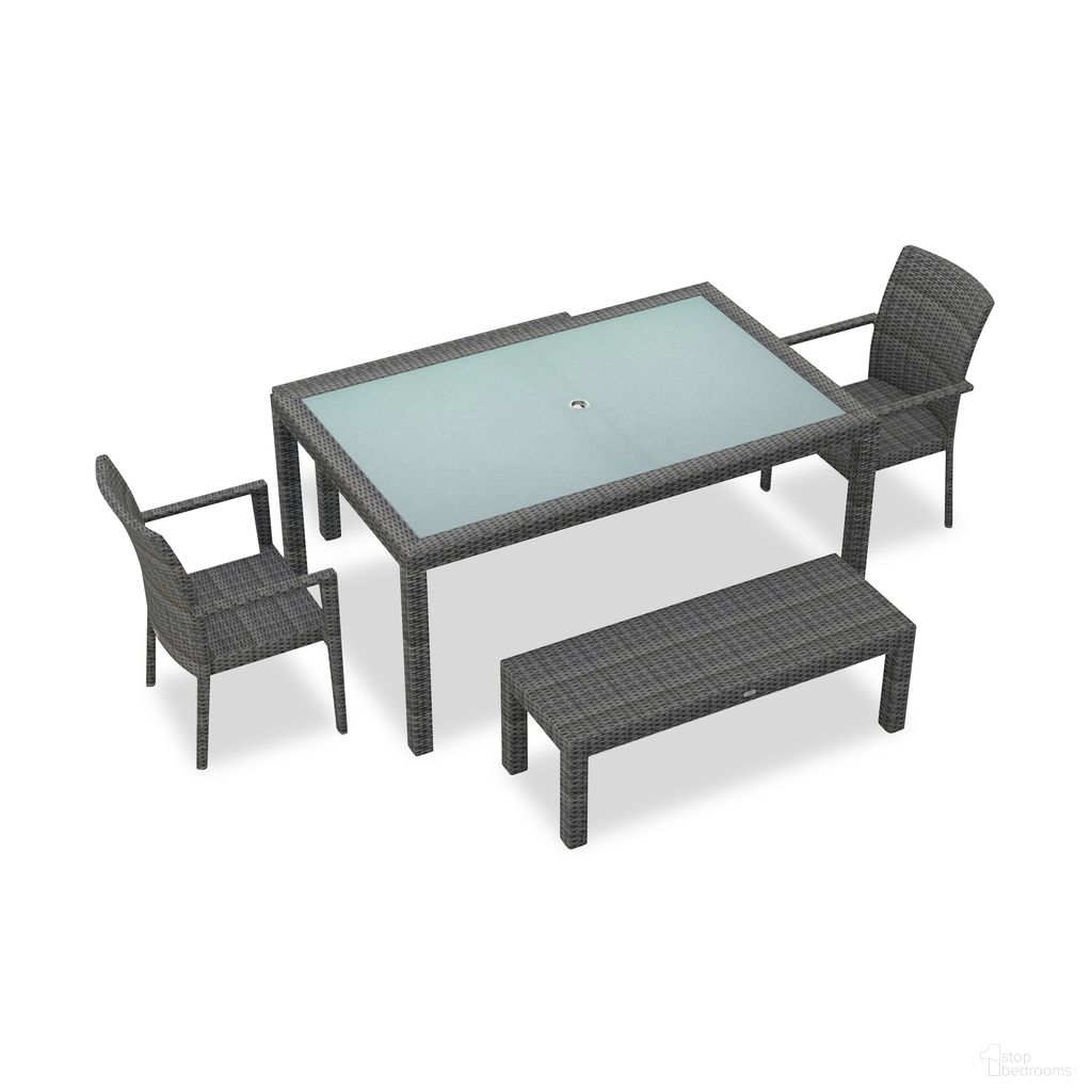The appearance of District 5 Piece 6-Seat Bench Dining Set In Textured Slate designed by Harmonia Living in the modern / contemporary interior design. This textured slate piece of furniture was selected by 1StopBedrooms from District Collection to add a touch of cosiness and style into your home. Sku: HL-DIS-TS-6BDS-NC. Table Base Style: Legs. Table Top Shape: Rectangular. Material: Polyethylene.