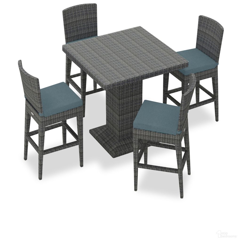 The appearance of District 5 Piece Bar Set In Cast Lagoon and Slate designed by Harmonia Living in the modern / contemporary interior design. This cast lagoon/slate piece of furniture  was selected by 1StopBedrooms from District Collection to add a touch of cosiness and style into your home. Sku: HL-DIS-TS-5BCS-CL. Material: Polyethylene.