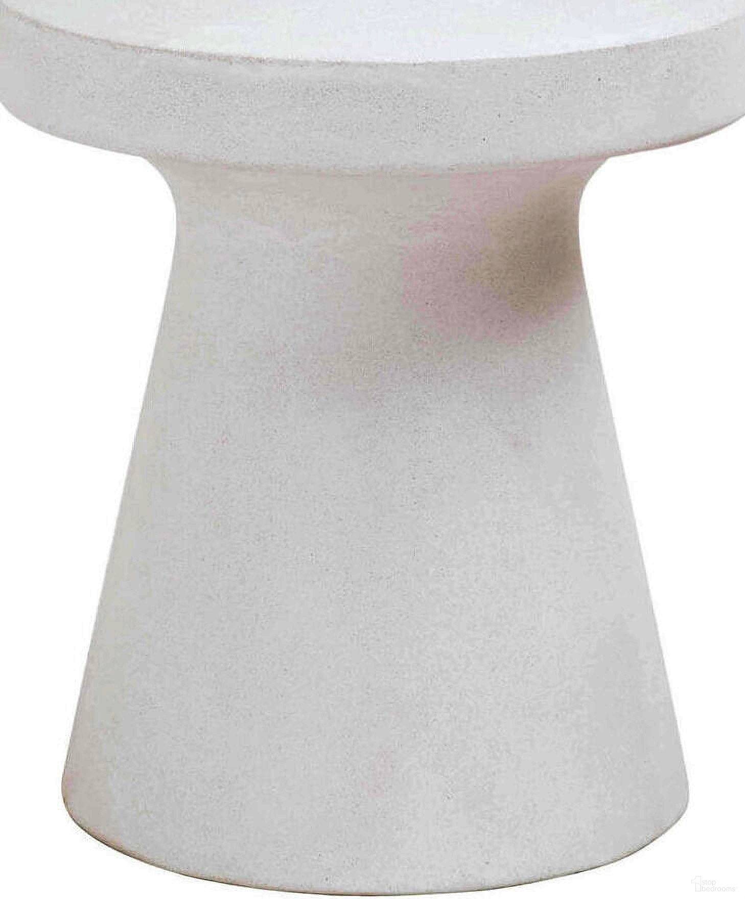District Tack Accent Table In Ivory Concrete