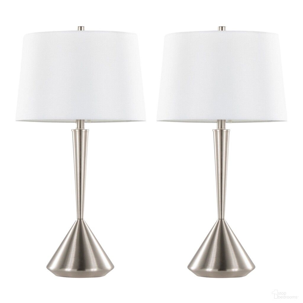 Diva 29 Inch Metal Table Lamp Set of 2 In Brushed White
