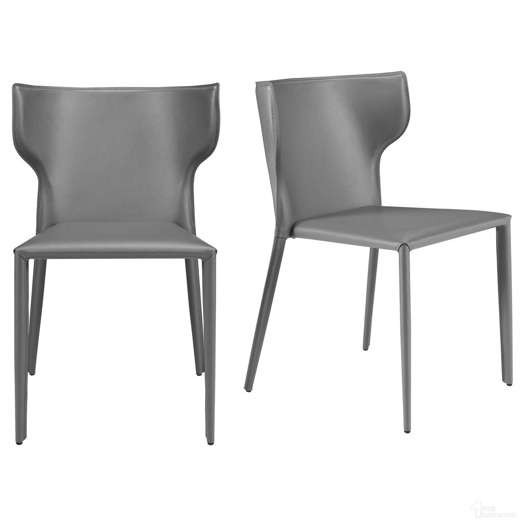 The appearance of Divinia Stacking Side Chair Set of 2 In Gray designed by Euro Style in the modern / contemporary interior design. This gray piece of furniture was selected by 1StopBedrooms from Divinia Collection to add a touch of cosiness and style into your home. Sku: 38976GRY. Material: Leather. Chair Type: Side Chair.