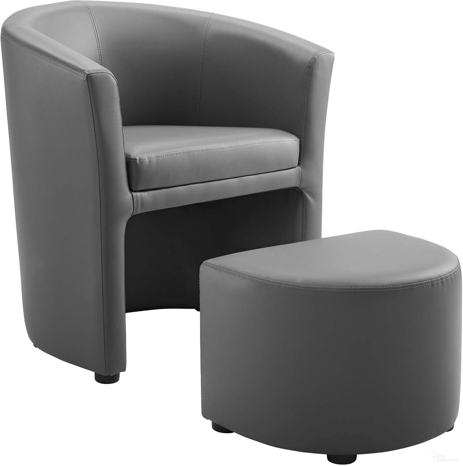 The appearance of Divulge Gray Arm Chair and Ottoman designed by Modway in the modern / contemporary interior design. This gray piece of furniture was selected by 1StopBedrooms from Divulge Collection to add a touch of cosiness and style into your home. Sku: EEI-1407-GRY. Material: Leather.