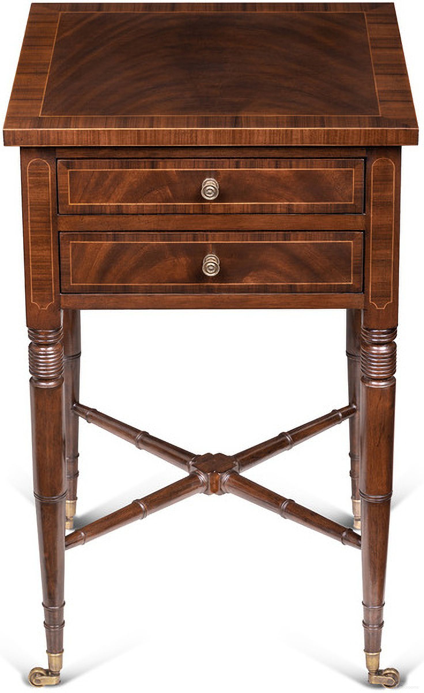 The appearance of Dixon End Table In Mahogany and Brass designed by Maitland-Smith in the modern / contemporary interior design. This mahogany/brass piece of furniture was selected by 1StopBedrooms from Maitland Smith Collection to add a touch of cosiness and style into your home. Sku: 89-1008. Material: Mahogany.