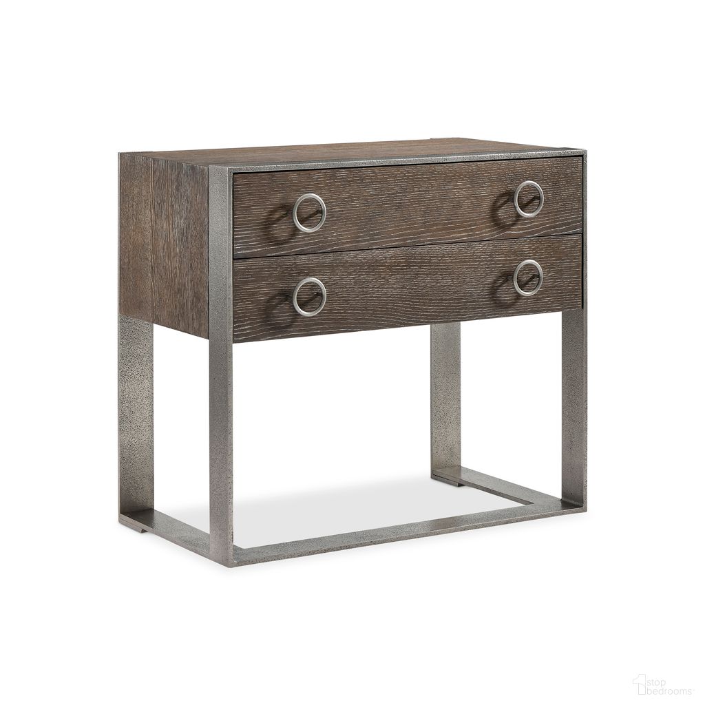 The appearance of Dixon Nightstand designed by Bernhardt in the transitional interior design. This weathered charcoal/graphite piece of furniture was selected by 1StopBedrooms from Dixon Collection to add a touch of cosiness and style into your home. Sku: 379216. Material: Aluminum.