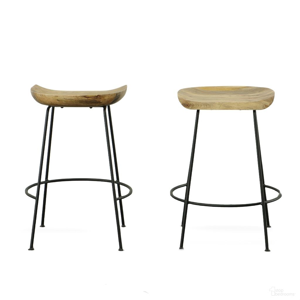The appearance of Diya 24.5 Inch Counter Stool - Set of 2 In Natural Seat and Black Base designed by Carolina Living in the modern / contemporary interior design. This natural/black piece of furniture was selected by 1StopBedrooms from Diya Collection to add a touch of cosiness and style into your home. Sku: CF2424NMNGTBK. Material: Mango Wood.