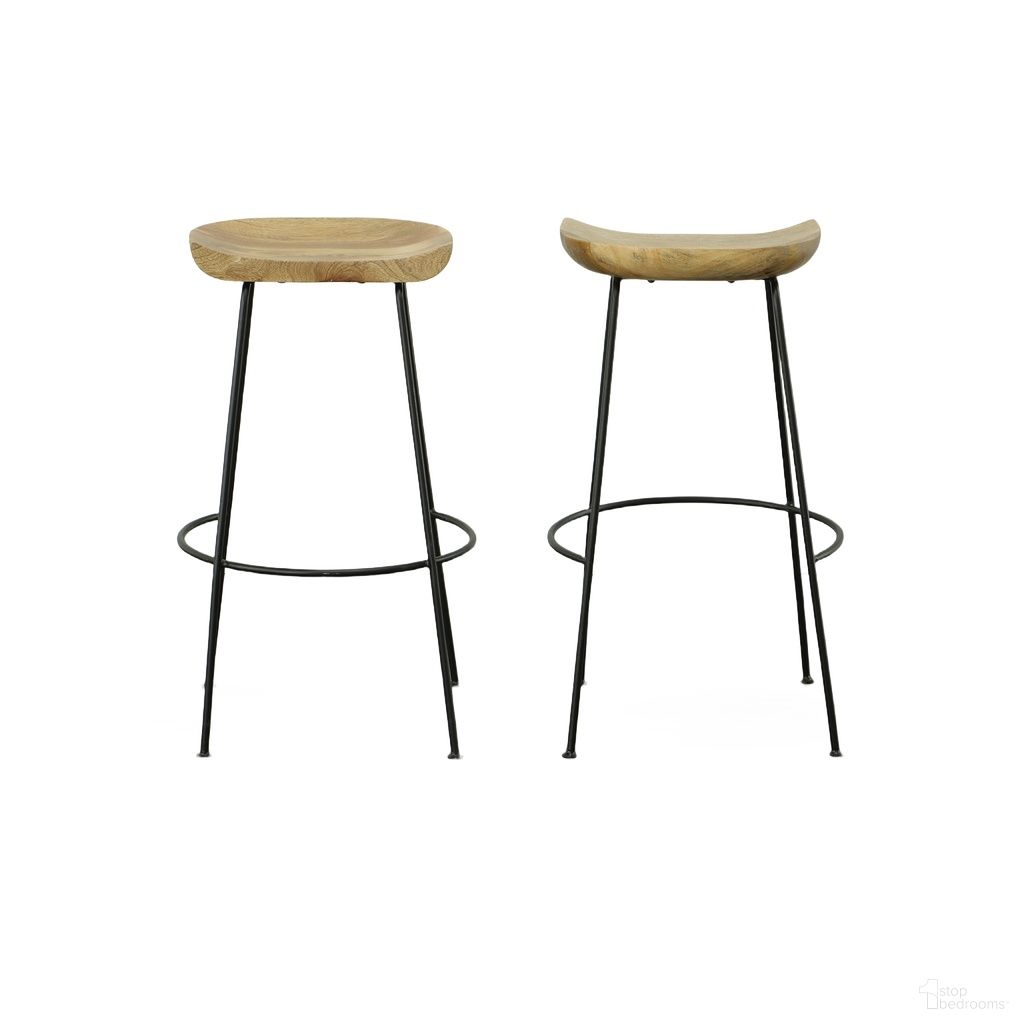The appearance of Diya 30.5 Inch Barstool - Set of 2 In Natural Seat and Black Base designed by Carolina Living in the modern / contemporary interior design. This natural/black piece of furniture was selected by 1StopBedrooms from Diya Collection to add a touch of cosiness and style into your home. Sku: CF2430NMNGTBK. Material: Mango Wood.