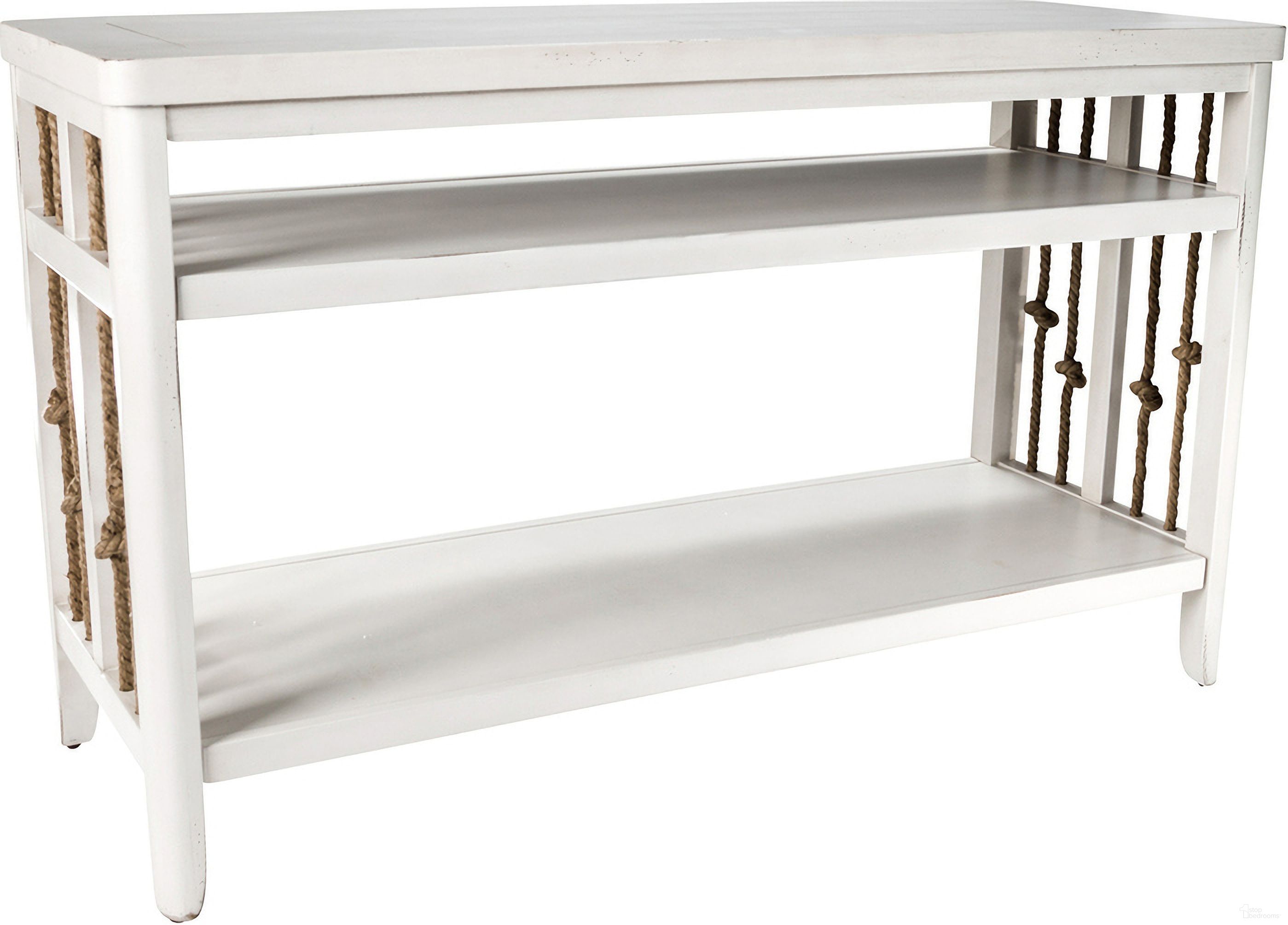The appearance of Dockside II White Sofa Table designed by Liberty in the transitional interior design. This white piece of furniture  was selected by 1StopBedrooms from Dockside Collection to add a touch of cosiness and style into your home. Sku: 469-OT1030. Material: Wood.