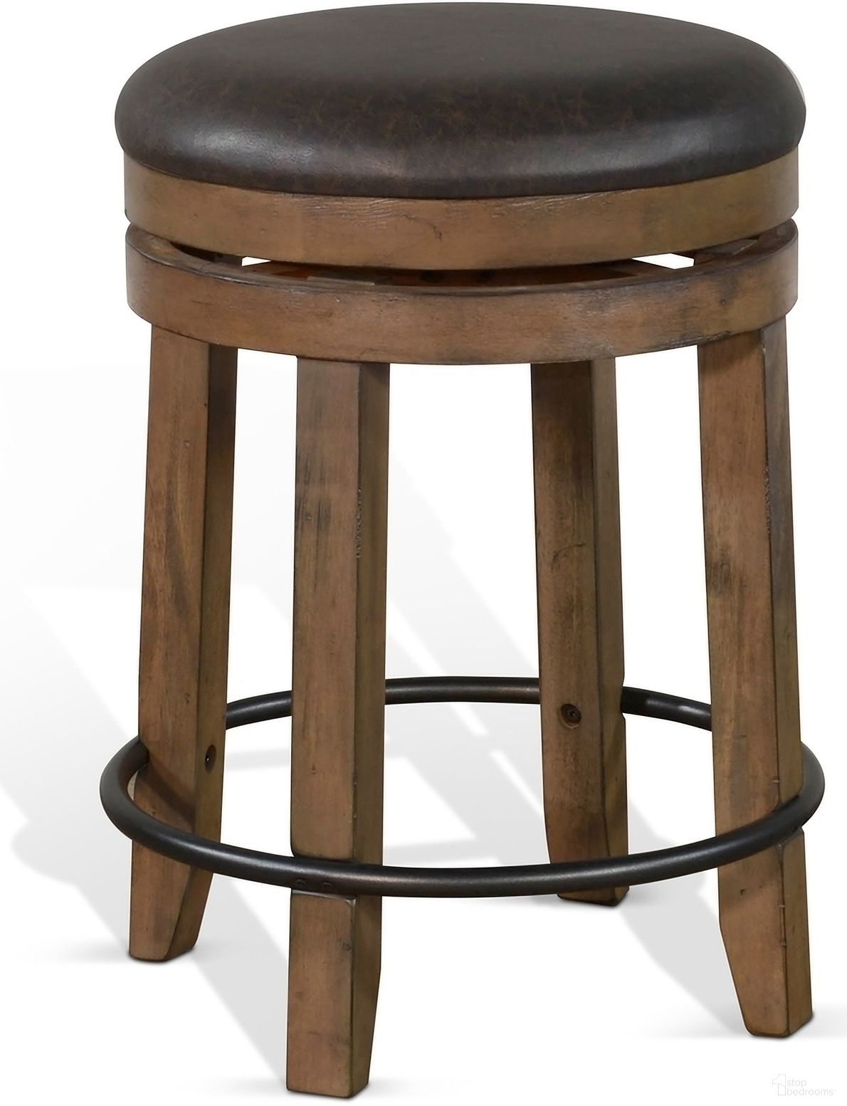 The appearance of Doe Valley Swivel Counter Stool with Cushion Seat Set of 2 In Buckskin designed by Sunny Designs in the industrial interior design. This buckskin piece of furniture was selected by 1StopBedrooms from Doe Valley Collection to add a touch of cosiness and style into your home. Sku: 1624BU-24. Material: Solid Wood.