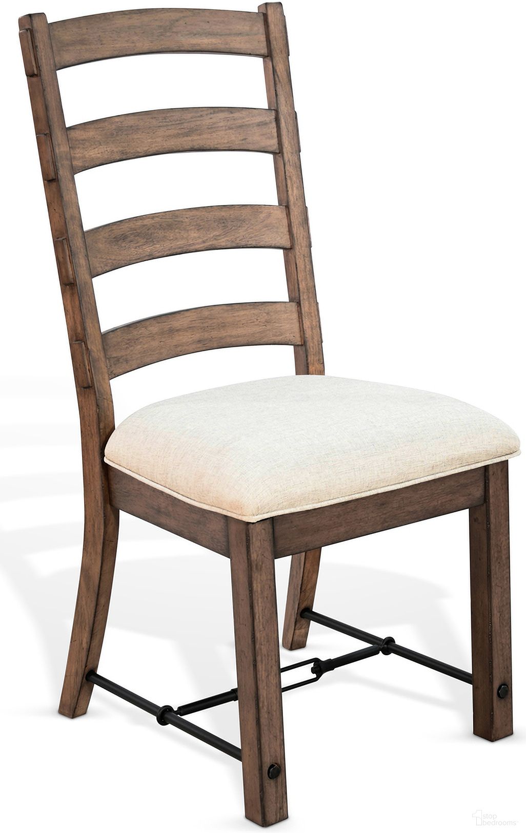 The appearance of Doe Valley Yellowstone Ladderback Chair with Cushion Seat Set of 2 In Buckskin designed by Sunny Designs in the rustic / southwestern interior design. This buckskin piece of furniture  was selected by 1StopBedrooms from Doe Valley Collection to add a touch of cosiness and style into your home. Sku: 1667BU. Material: Solid Wood. Chair Type: Side Chair.