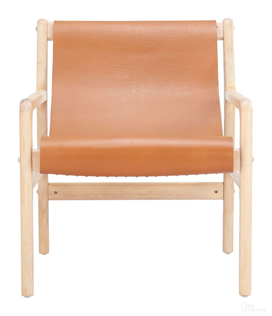 The appearance of Doek Accent Chair In Tan designed by Zuo Modern in the modern / contemporary interior design. This tan piece of furniture was selected by 1StopBedrooms from Doek Collection to add a touch of cosiness and style into your home. Sku: 110685. Material: Leather.