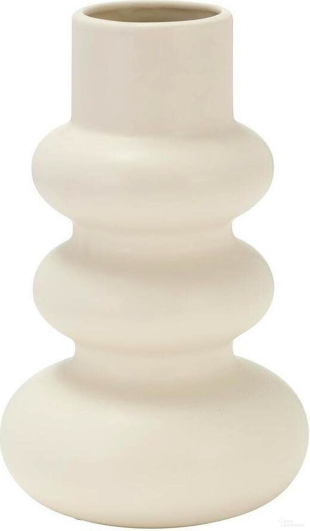 Dol 10 Inch Stacked Spheres Vase In Cotton