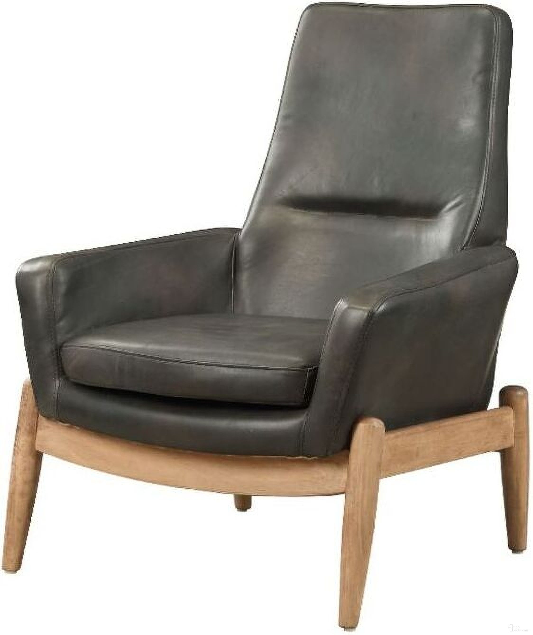 Dolphin Black Leather Accent Chair