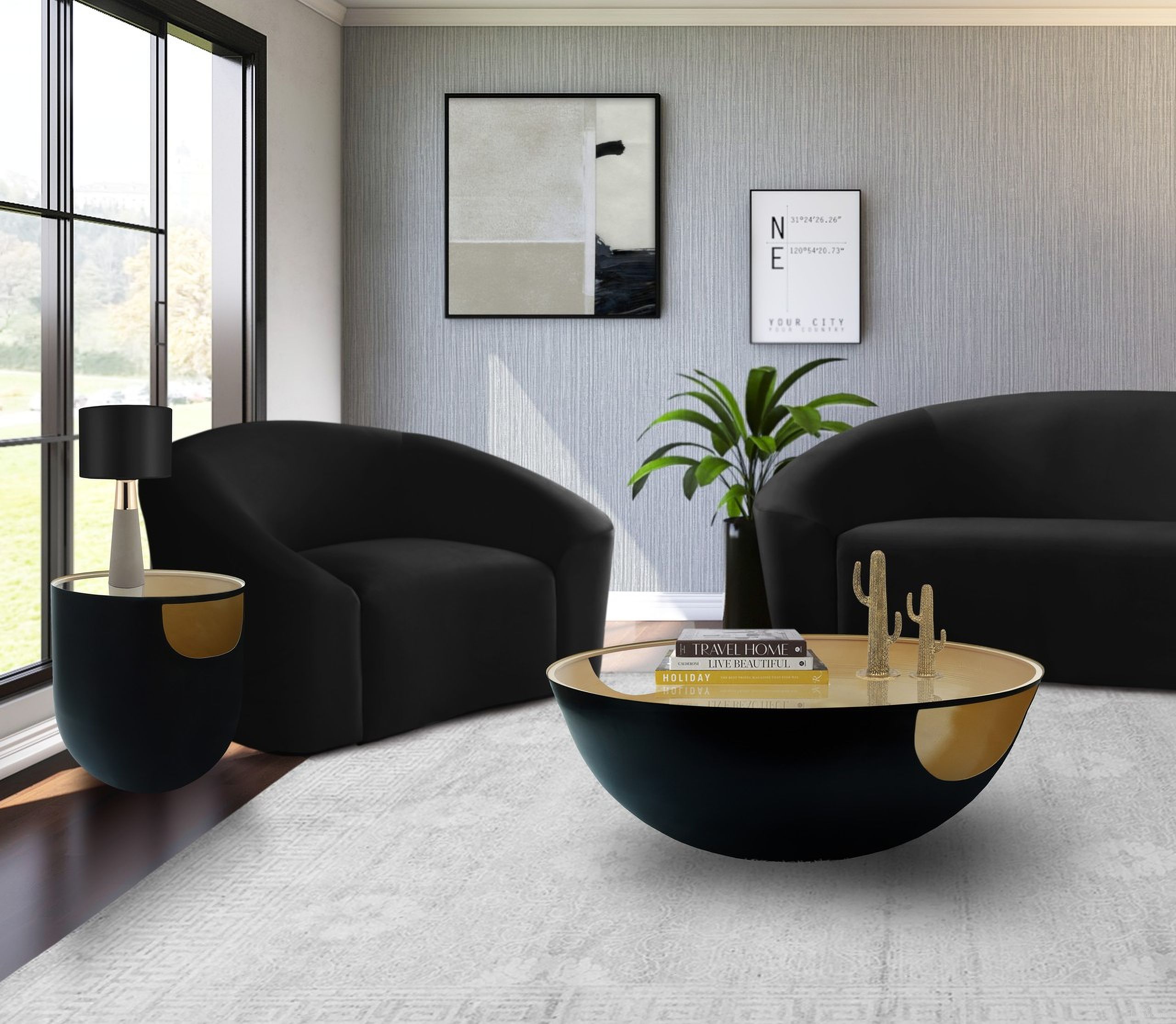 The appearance of Doma Occasional Table Set In Black and Gold designed by Meridian in the modern / contemporary interior design. This black and gold piece of furniture was selected by 1StopBedrooms from Doma Collection to add a touch of cosiness and style into your home. Sku: 286-CT;286-ET. Material: Iron.