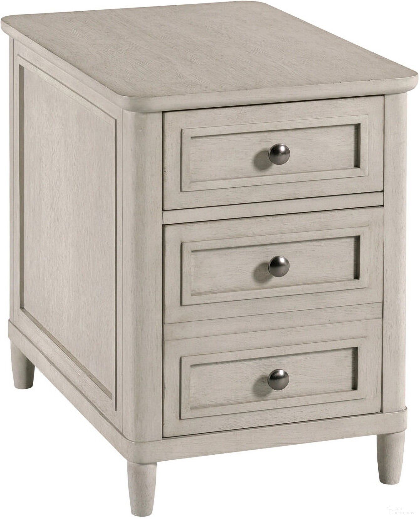 The appearance of Domaine Rectangular Chairside Chest In Taupe designed by Hammary in the modern / contemporary interior design. This taupe piece of furniture was selected by 1StopBedrooms from Domaine Collection to add a touch of cosiness and style into your home. Sku: 181-916. Material: Wood.