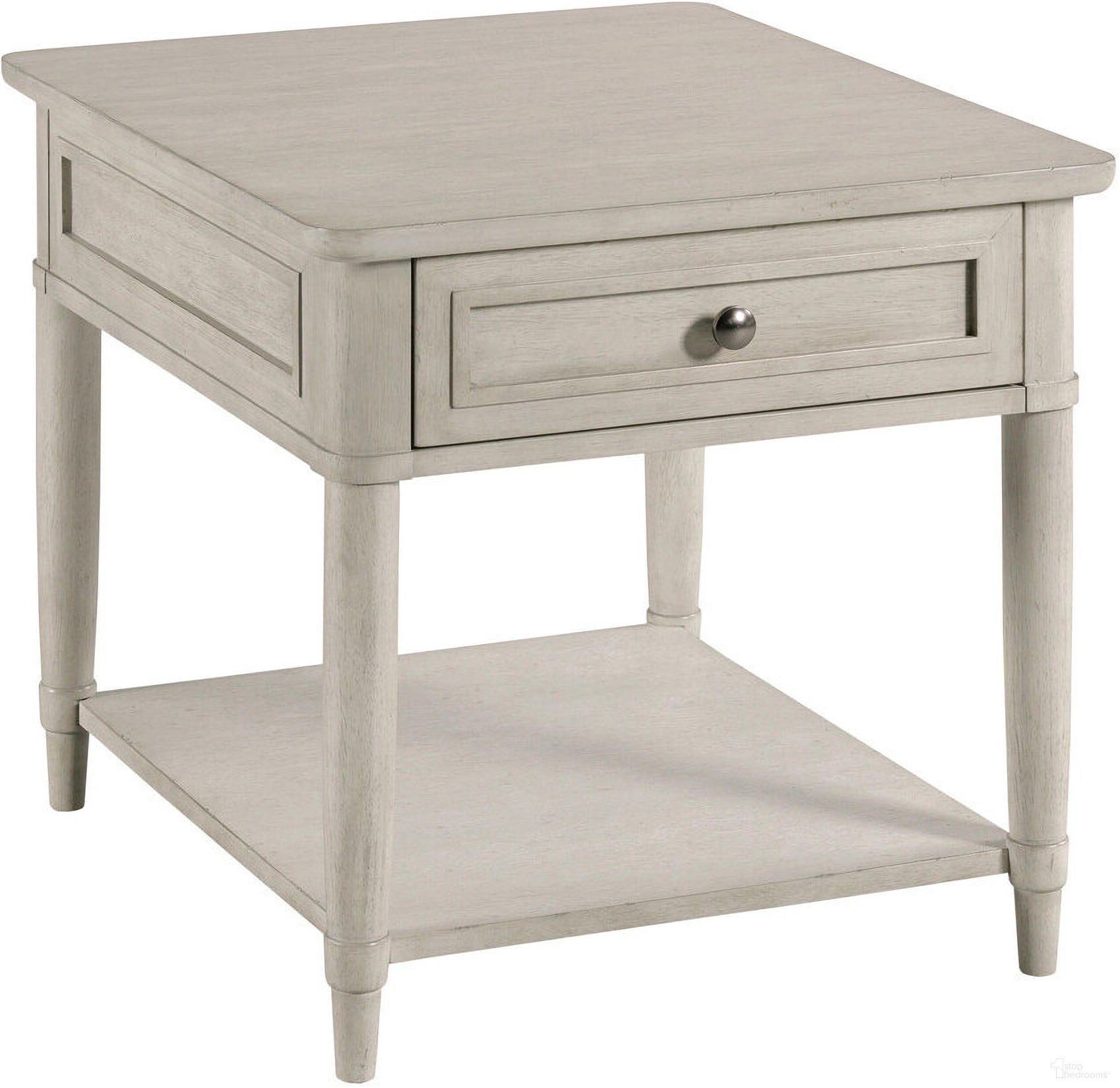The appearance of Domaine Rectangular End Table In Taupe designed by Hammary in the modern / contemporary interior design. This taupe piece of furniture was selected by 1StopBedrooms from Domaine Collection to add a touch of cosiness and style into your home. Sku: 181-915. Material: Wood.