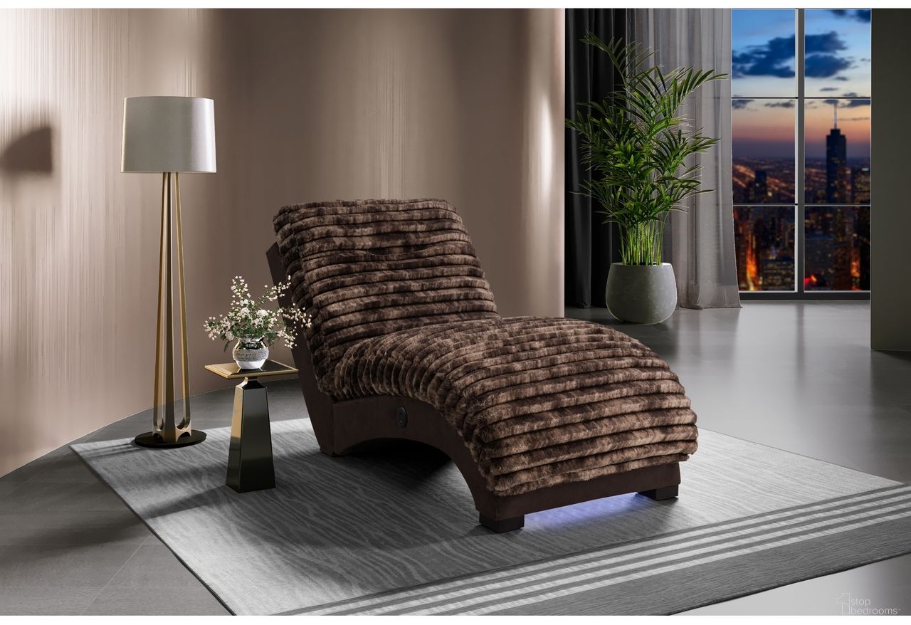 Dominic Chaise with USB In Mink and Java