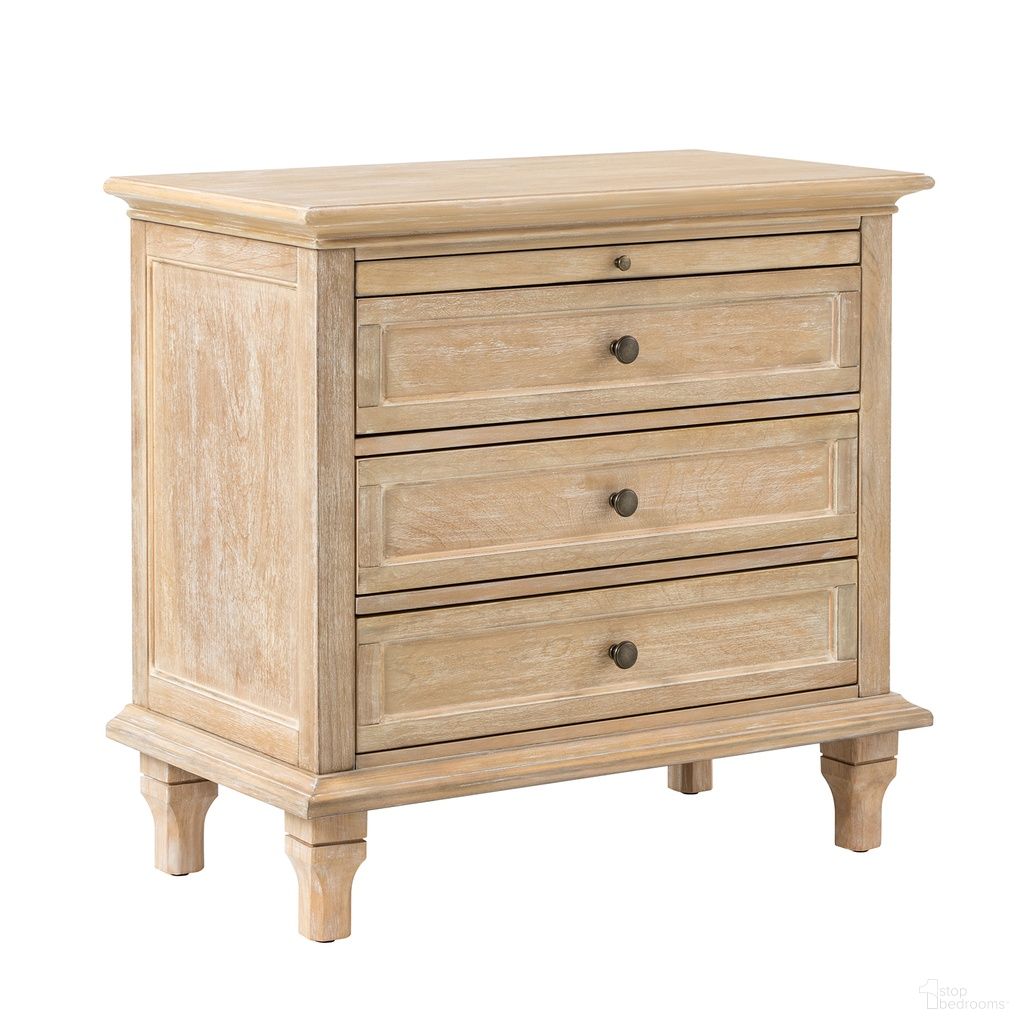 The appearance of Dominic Nightstand In Natural designed by Karat Home in the country / farmhouse interior design. This natural piece of furniture was selected by 1StopBedrooms from Dominic Collection to add a touch of cosiness and style into your home. Sku: NSYL0889-NAT. Material: Engineered Wood.