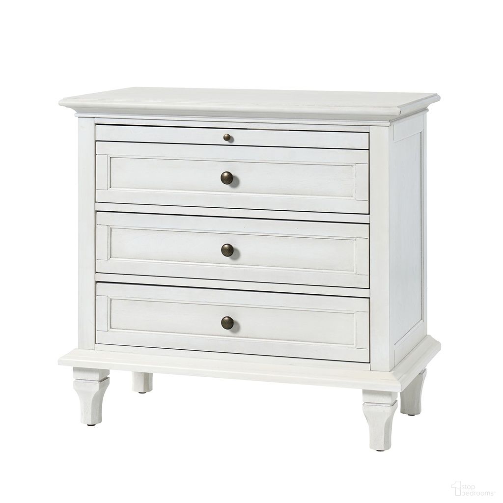 The appearance of Dominic Nightstand In White designed by Karat Home in the country / farmhouse interior design. This white piece of furniture was selected by 1StopBedrooms from Dominic Collection to add a touch of cosiness and style into your home. Sku: NSYL0889-WTE. Material: Engineered Wood.