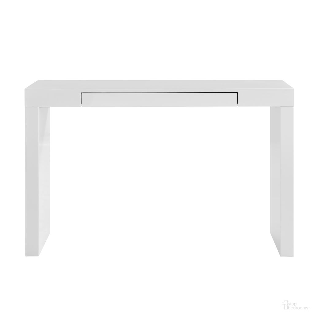 The appearance of Donald 14x47 Console Table In White designed by Euro Style in the modern / contemporary interior design. This white piece of furniture was selected by 1StopBedrooms from Donald Collection to add a touch of cosiness and style into your home. Sku: 90346WHT. Material: MDF.