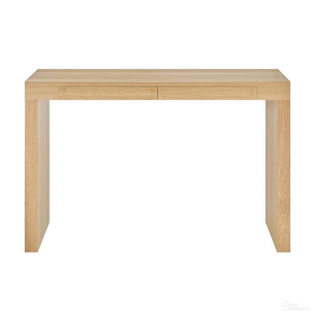 The appearance of Donald Desk In Oak designed by Euro Style in the modern / contemporary interior design. This oak piece of furniture was selected by 1StopBedrooms from Donald Collection to add a touch of cosiness and style into your home. Sku: 90308OAK. Material: MDF.