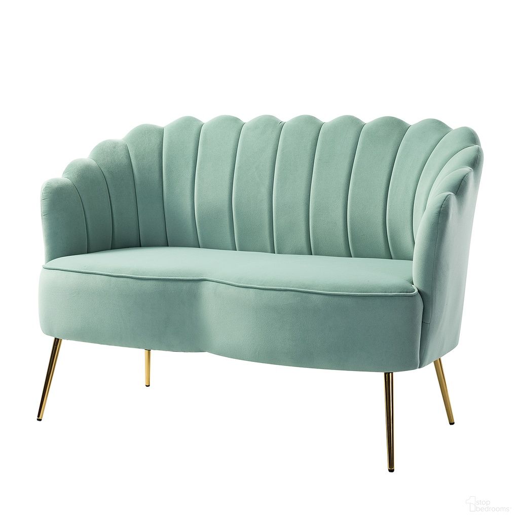 The appearance of Donata Loveseat In Sage designed by Karat Home in the modern / contemporary interior design. This sage piece of furniture was selected by 1StopBedrooms from Donata Collection to add a touch of cosiness and style into your home. Sku: SFM0215-SAGE. Material: Velvet.