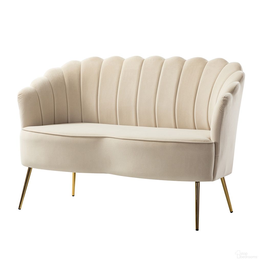 The appearance of Donata Loveseat In Tan designed by Karat Home in the modern / contemporary interior design. This tan piece of furniture was selected by 1StopBedrooms from Donata Collection to add a touch of cosiness and style into your home. Sku: SFM0215-TAN. Material: Velvet.