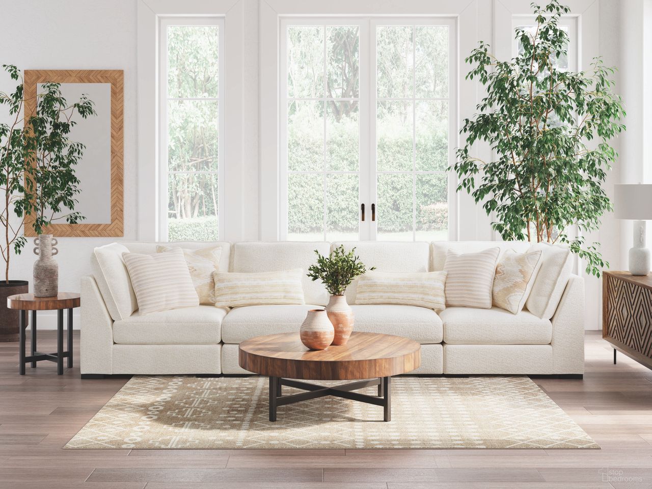 The appearance of Donelson Creek 4-Piece Sectional In Vanilla designed by Signature Design by Ashley in the modern / contemporary interior design. This vanilla piece of furniture was selected by 1StopBedrooms from Donelson Collection to add a touch of cosiness and style into your home. Sku: 4800251;4800251;4800246;4800246. Material: Performance Fabric.