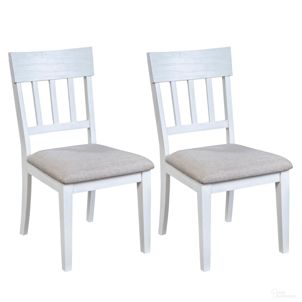 The appearance of Donham Side Chairs Set of 2 In White designed by Alpine in the modern / contemporary interior design. This white piece of furniture was selected by 1StopBedrooms from Donham Collection to add a touch of cosiness and style into your home. Sku: 3737WHT-02. Material: Solid Pine. Chair Type: Side Chair.