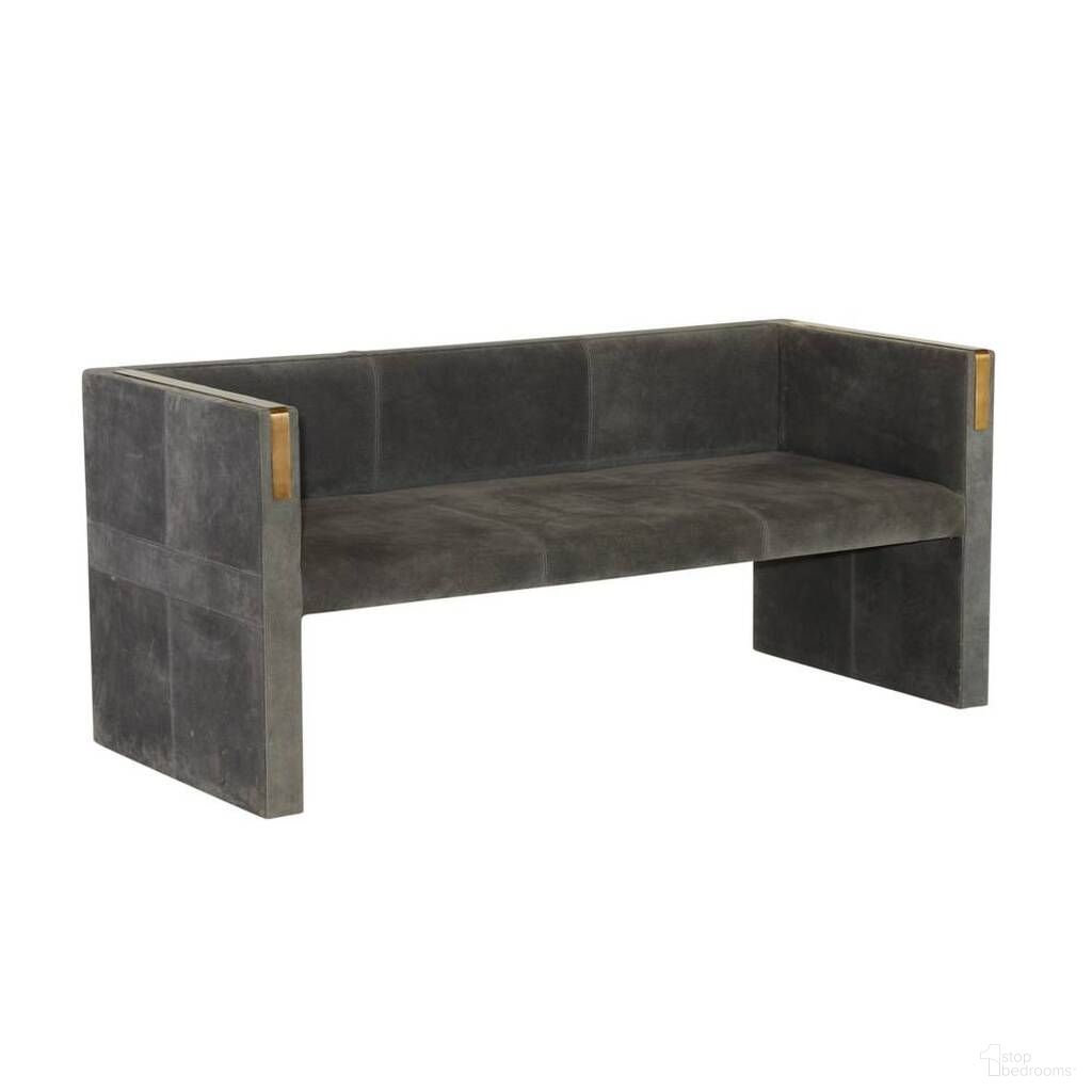 The appearance of Donovan Settee In Slate Grey designed by Arteriors in the interior design. This slate grey piece of furniture was selected by 1StopBedrooms from Donovan Collection to add a touch of cosiness and style into your home. Sku: FTI01. Material: Suede.
