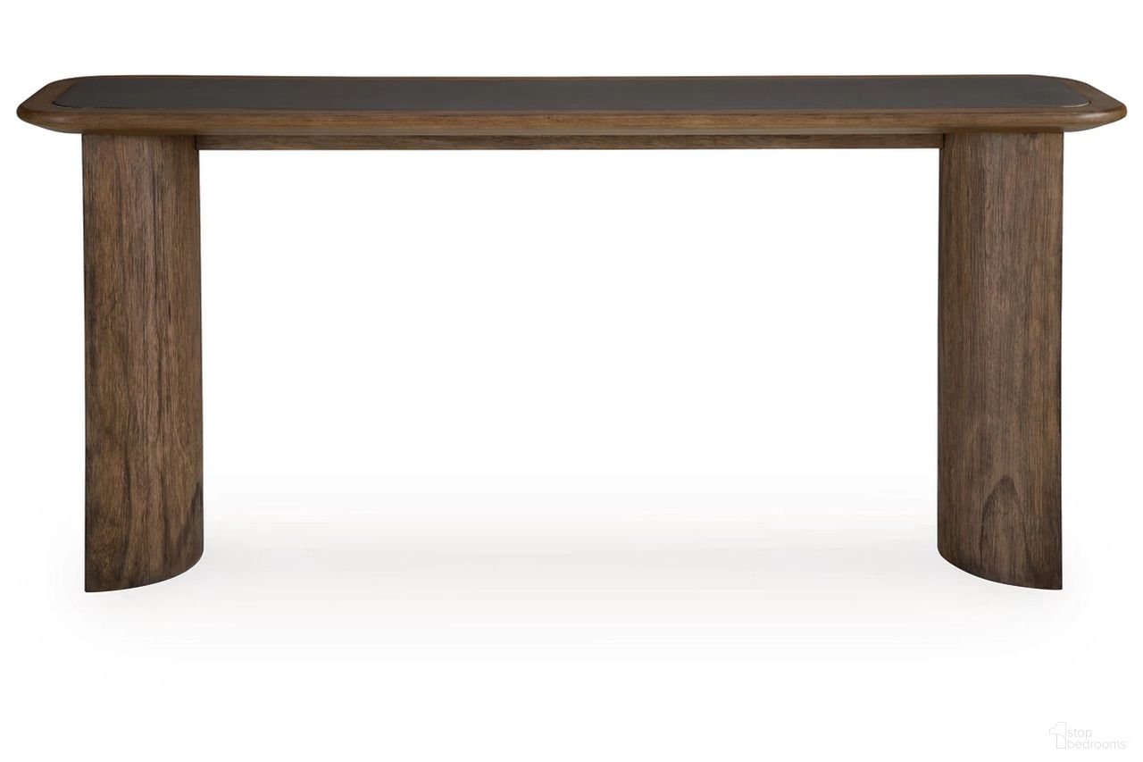 The appearance of Dontayne Sofa Table In Warm Brown designed by Signature Design by Ashley in the modern / contemporary interior design. This warm brown piece of furniture  was selected by 1StopBedrooms from Dontayne Collection to add a touch of cosiness and style into your home. Sku: T563-4. Material: Wood.