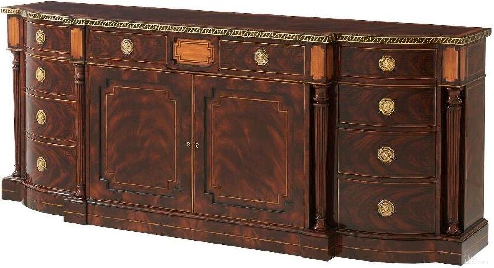 The appearance of Donwell Buffet designed by Theodore Alexander in the traditional interior design. This  piece of furniture  was selected by 1StopBedrooms from The English Cabinet Maker Collection to add a touch of cosiness and style into your home. Sku: 6105-436. Material: Wood.