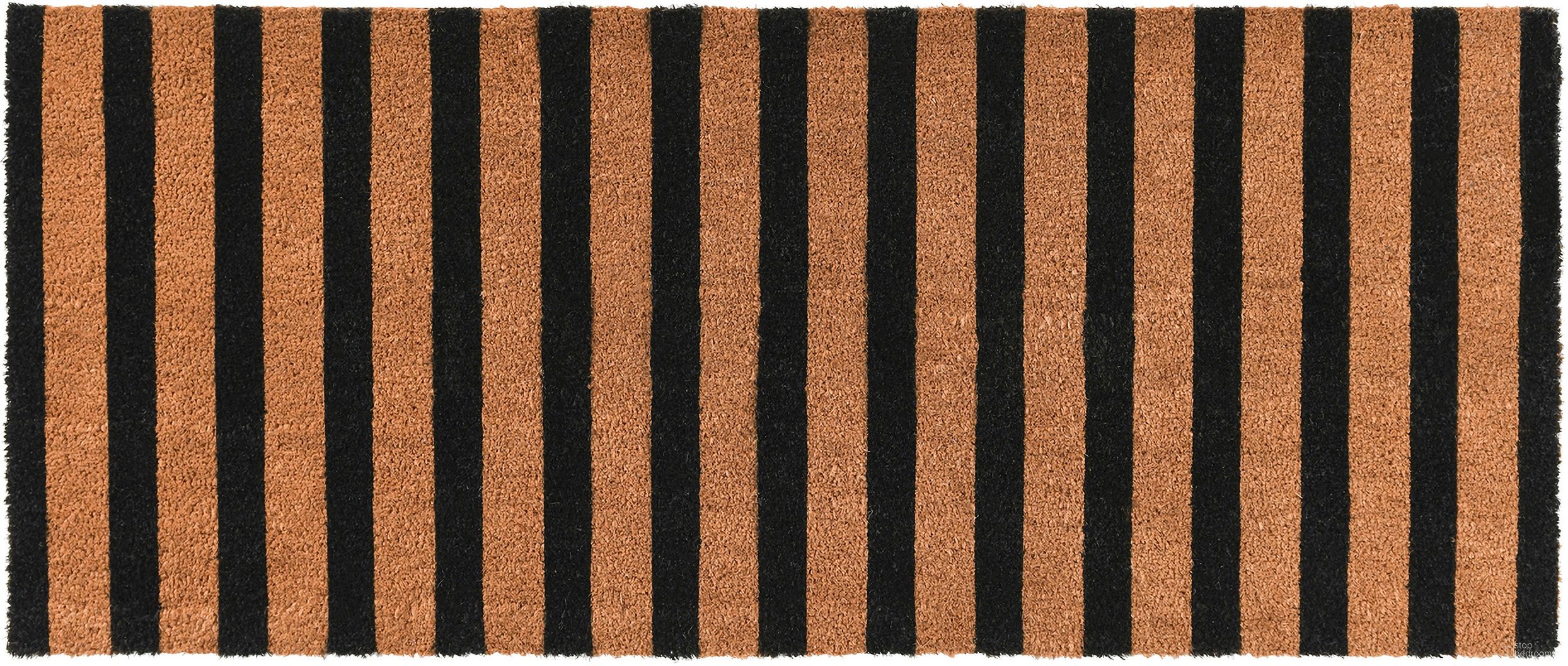 Doormat Striped 24x57 Rug In Black and Natural