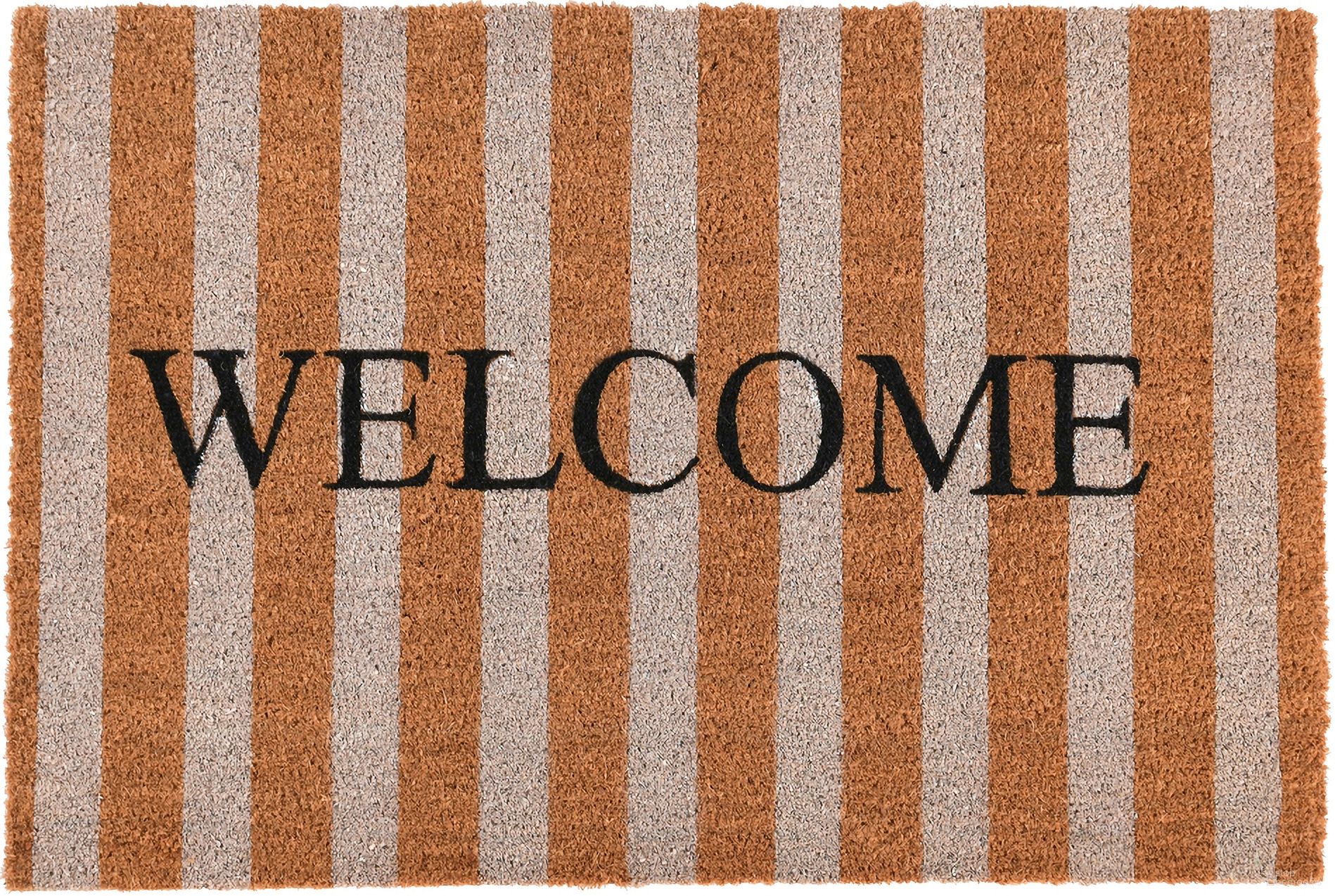 Doormat Striped Welcome 24x36 Rug In Natural
