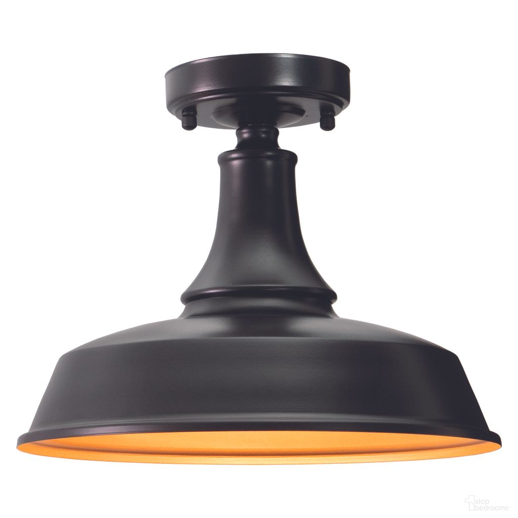 The appearance of Dorado 12 Inch Outdoor Semi-Flush Mount In Dark Bronze and Light Gold designed by Vaxcel in the country / farmhouse interior design. This dark bronze/light gold piece of furniture was selected by 1StopBedrooms from Dorado Collection to add a touch of cosiness and style into your home. Sku: T0570. Material: Steel.