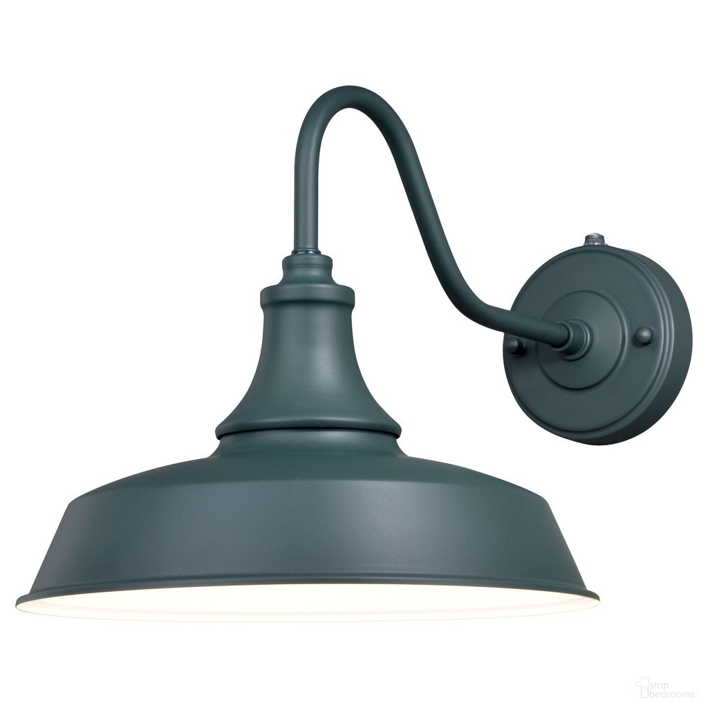 The appearance of Dorado 12 Inch Outdoor Wall Light In Hunter Green and White designed by Vaxcel in the country / farmhouse interior design. This hunter green/white piece of furniture was selected by 1StopBedrooms from Dorado Collection to add a touch of cosiness and style into your home. Sku: T0483. Material: Steel.
