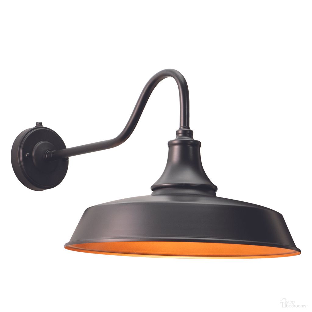 The appearance of Dorado 15 Inch Outdoor Wall Light In Dark Bronze and Light Gold designed by Vaxcel in the country / farmhouse interior design. This dark bronze/light gold piece of furniture was selected by 1StopBedrooms from Dorado Collection to add a touch of cosiness and style into your home. Sku: T0369. Material: Steel.