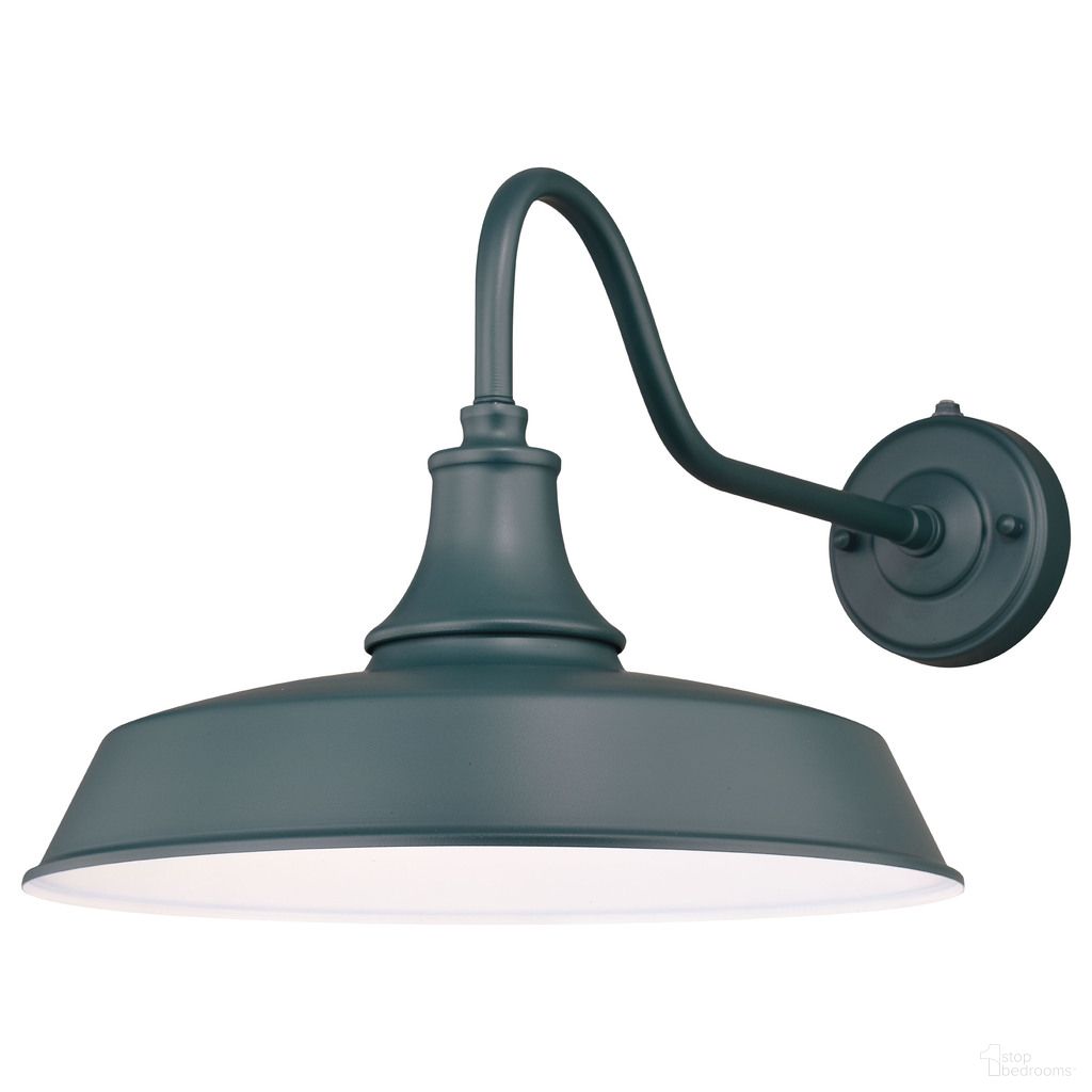 The appearance of Dorado 15 Inch Outdoor Wall Light In Hunter Green and White designed by Vaxcel in the country / farmhouse interior design. This hunter green/white piece of furniture  was selected by 1StopBedrooms from Dorado Collection to add a touch of cosiness and style into your home. Sku: T0484. Material: Steel.