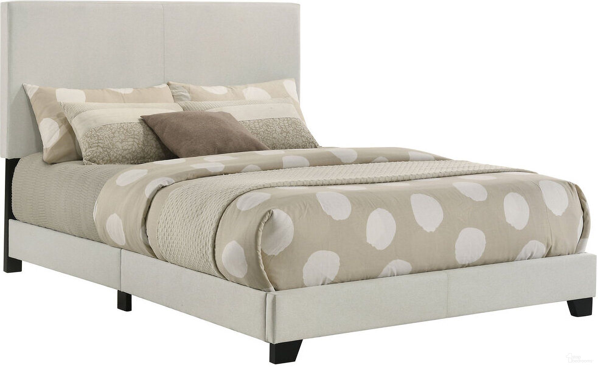 The appearance of Dorian Fabric Upholstered Full Panel Bed In Cream designed by Coaster in the transitional interior design. This cream piece of furniture  was selected by 1StopBedrooms from Dorian Collection to add a touch of cosiness and style into your home. Sku: 300852F. Bed Type: Panel Bed. Bed Size: Full. Material: Hardwood.
