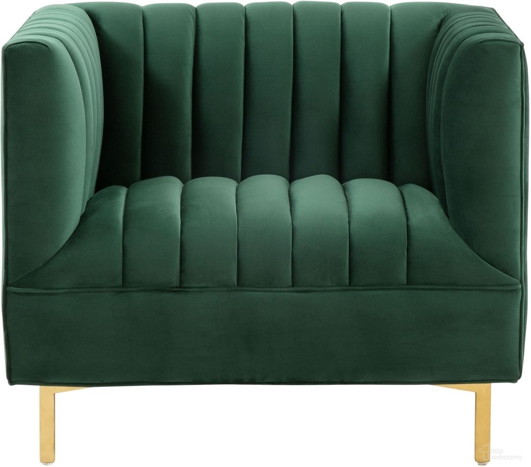 Doris Velvet Club Chair In Green