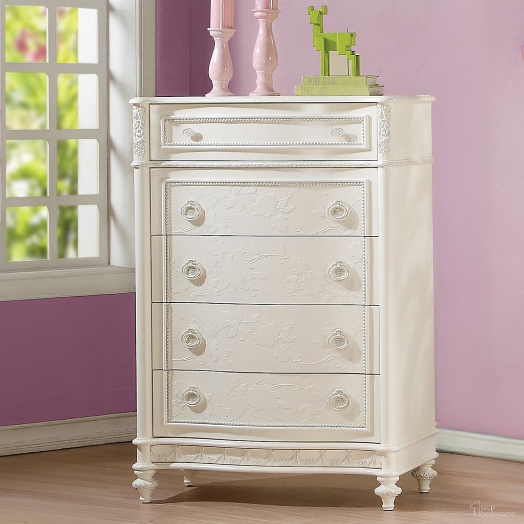 The appearance of Dorothy Chest In Ivory designed by ACME in the transitional interior design. This ivory piece of furniture was selected by 1StopBedrooms from Dorothy Collection to add a touch of cosiness and style into your home. Sku: BD02270. Material: Wood.