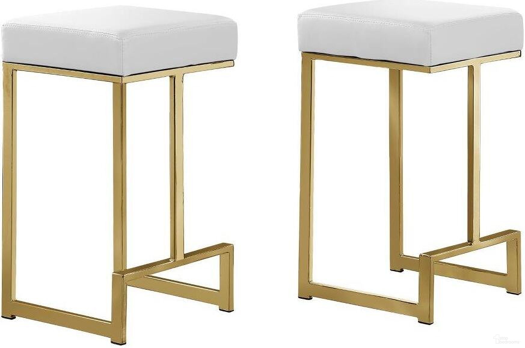 The appearance of Dorrington Faux Leather Backless Counter Height Stool Set of 2 In White And Gold designed by Best Master Furniture in the modern / contemporary interior design. This white/gold piece of furniture was selected by 1StopBedrooms from Dorrington Collection to add a touch of cosiness and style into your home. Sku: JL014W. Material: Faux Leather.