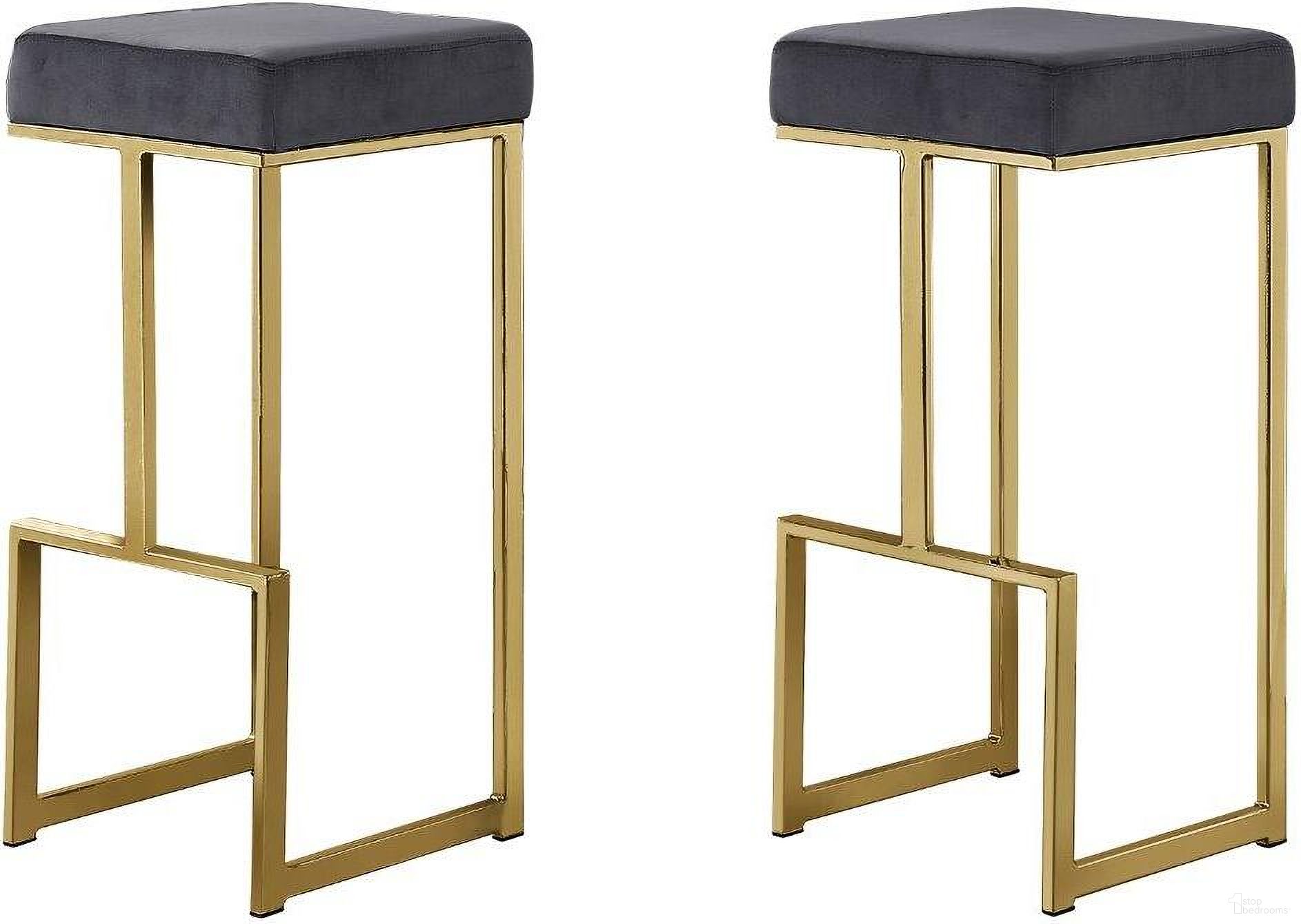 The appearance of Dorrington Modern Velvet Backless Bar Stool Set of 2 In Gray And Gold designed by Best Master Furniture in the modern / contemporary interior design. This gray and gold piece of furniture was selected by 1StopBedrooms from Dorrington Collection to add a touch of cosiness and style into your home. Sku: JL016VG. Material: Velvet.