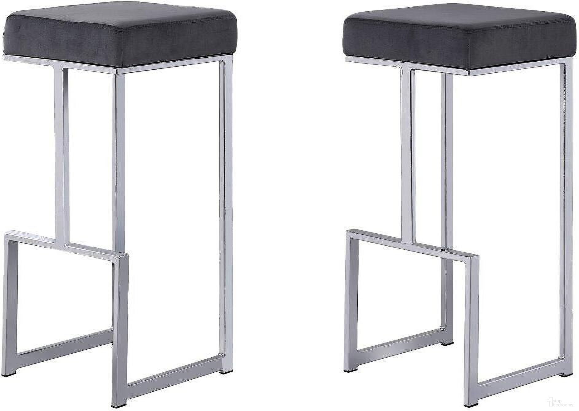 The appearance of Dorrington Modern Velvet Backless Bar Stool Set of 2 In Gray And Silver designed by Best Master Furniture in the modern / contemporary interior design. This gray/silver piece of furniture was selected by 1StopBedrooms from Dorrington Collection to add a touch of cosiness and style into your home. Sku: JL015VG. Material: Velvet.