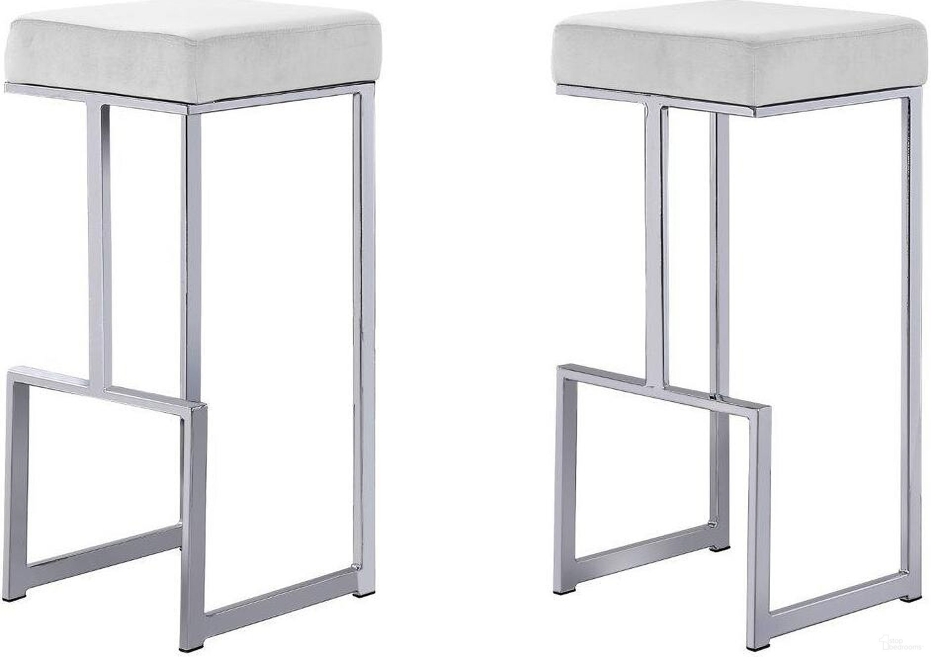 The appearance of Dorrington Modern Velvet Backless Bar Stool Set of 2 In White And Silver designed by Best Master Furniture in the modern / contemporary interior design. This white/silver piece of furniture  was selected by 1StopBedrooms from Dorrington Collection to add a touch of cosiness and style into your home. Sku: JL015VW. Material: Velvet.