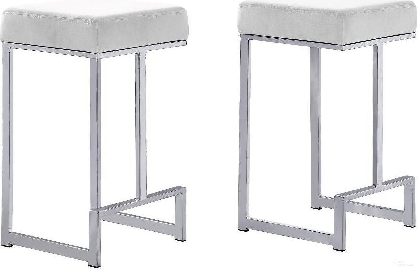The appearance of Dorrington Velvet Backless Counter Height Stool Set of 2 In White And Silver designed by Best Master Furniture in the modern / contemporary interior design. This white/silver piece of furniture was selected by 1StopBedrooms from Dorrington Collection to add a touch of cosiness and style into your home. Sku: JL013VW. Material: Velvet.