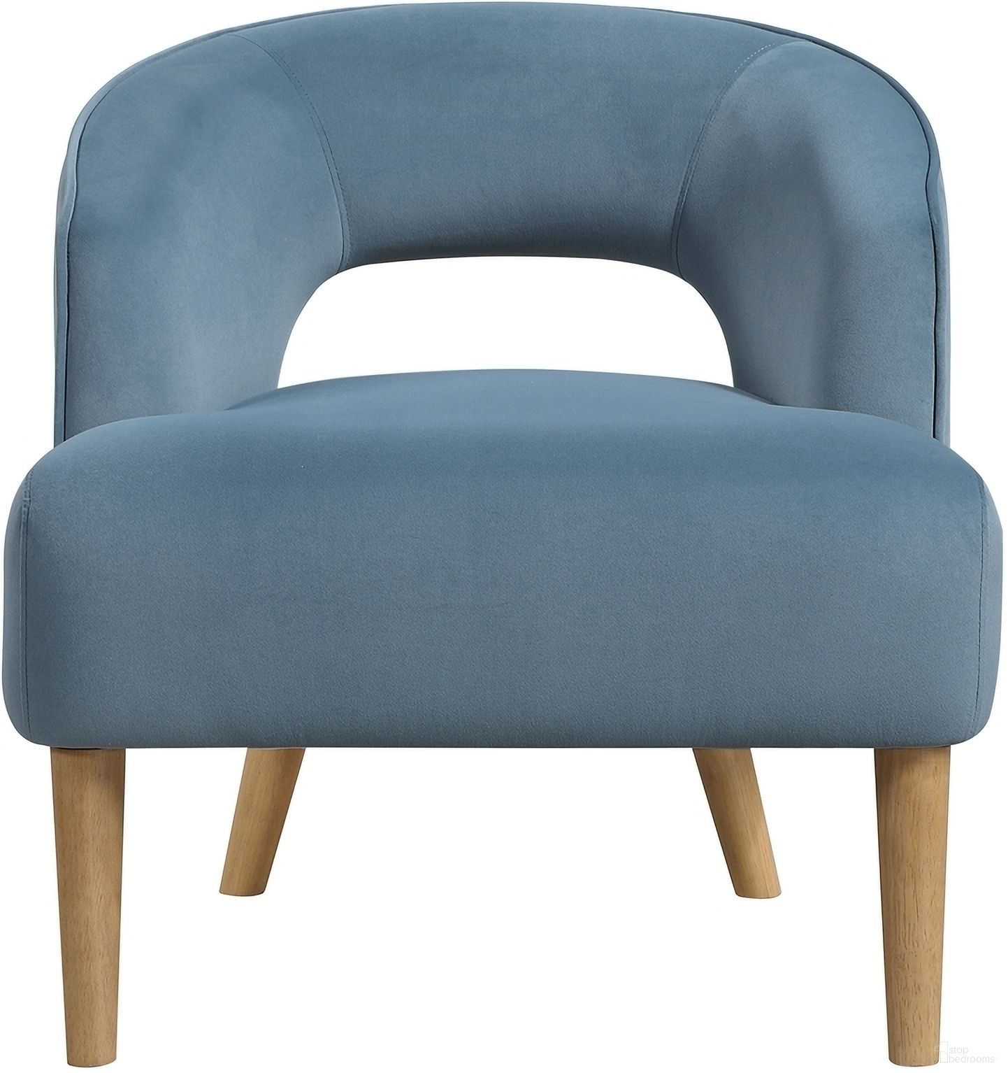 The appearance of Dorset Accent Chair In Blue designed by Homelegance in the transitional interior design. This blue piece of furniture  was selected by 1StopBedrooms from Dorset Collection to add a touch of cosiness and style into your home. Sku: 1053BU-1. Material: Velvet.