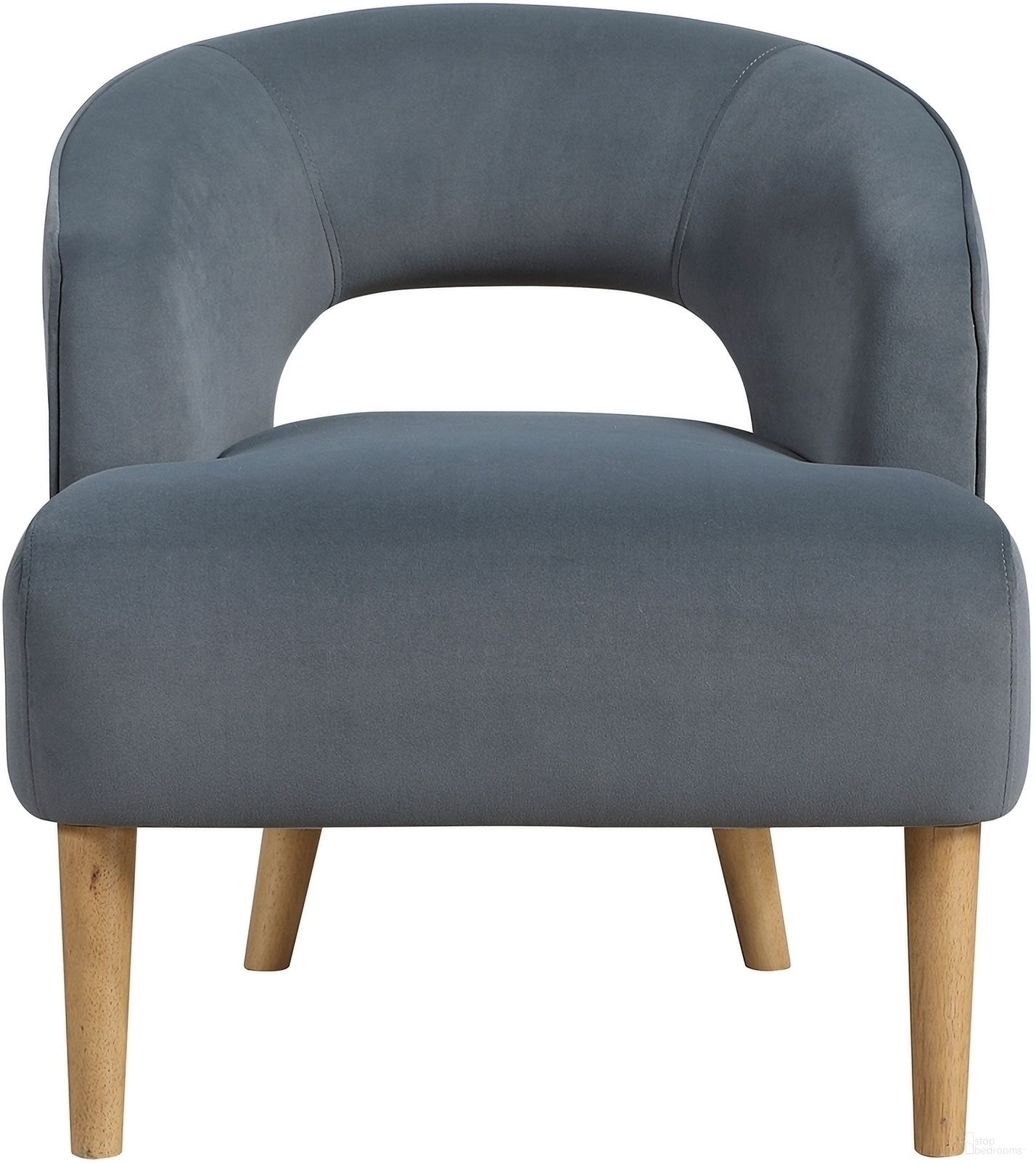 The appearance of Dorset Accent Chair In Dark Gray designed by Homelegance in the transitional interior design. This dark gray piece of furniture was selected by 1StopBedrooms from Dorset Collection to add a touch of cosiness and style into your home. Sku: 1053DG-1. Material: Velvet.